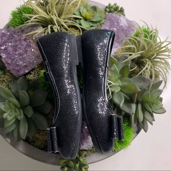 the children’s place black shimmer bow ballet flat toddler shoes new w tags - Picture 4 of 8